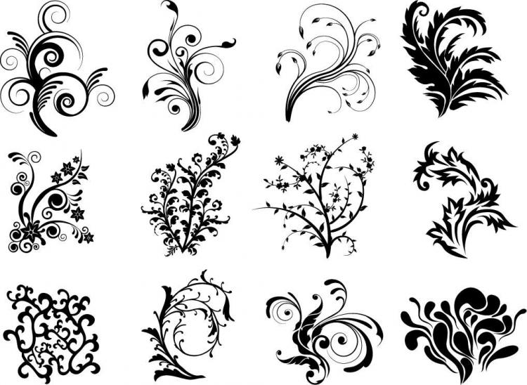 free vector Free Vector Floral Curves